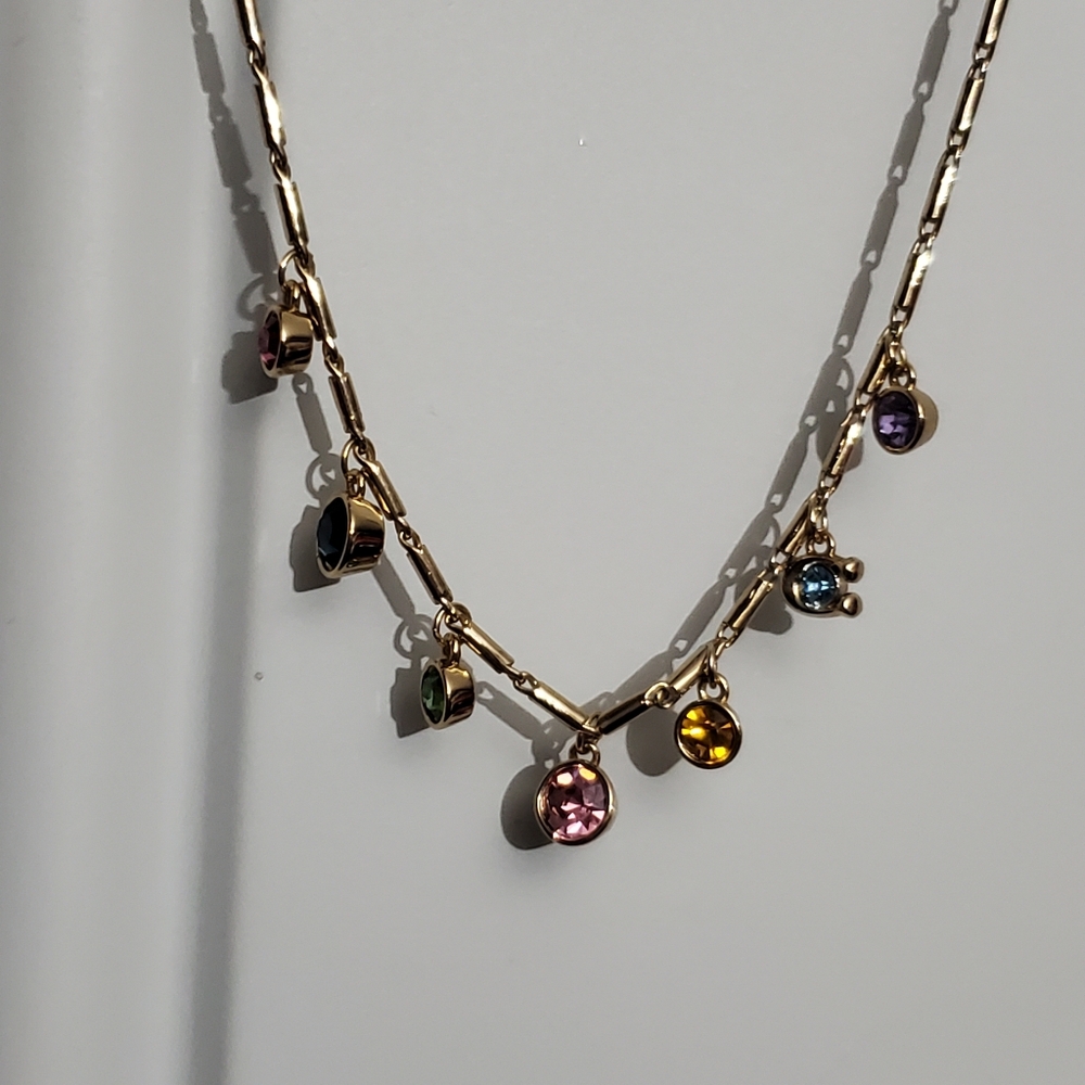 Coach Gold Necklace with Colorful Charms Like New - Picture 3 of 10